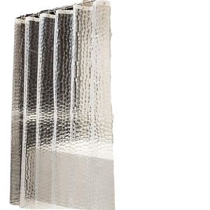 Rideau de douche classique en PEVA, 12 crochets, imperméable, résistant à la moisissure, antibactérien, impression numérique 3D semi-transparente, écologique - Product Image 4