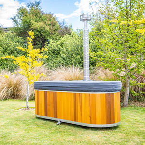 2-4人用ウッドファイアードレッドシダー木製屋外温水浴槽スパウッドファイアードバレルキットセット - Product Image 5