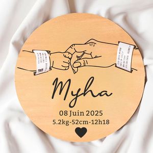 Personalized Baby Birth Stats Sign, Custom <b>Wooden</b> Name Plaque, Newborn Announcement Sign, <b>Nursery</b> Wall <b>Decor</b>, Baby Shower Gift - Product Image 5