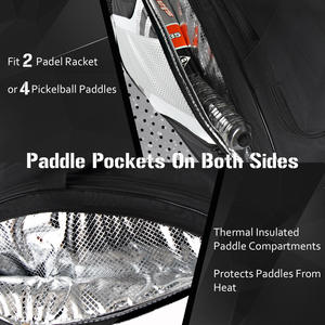 Sac de raquette de tennis et de padel grande capacité, sac à dos de pickleball, sacs de raquettes de pickleball, convient à 4 raquettes - Product Image 5