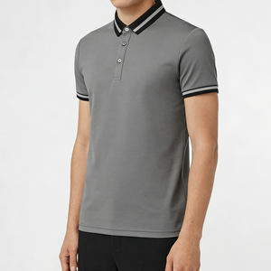 Polo a maniche corte in jersey 100% cotone anti-pilling, elasticizzato, con tasca, all'ingrosso - Product Image 1