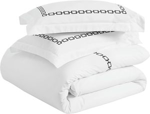 Funda de Edredón de Algodón 100% Cepillado Blanco para Hotel, Sábana Ultra Suave con Cierre de Botones - Product Image 1