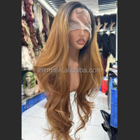 Perruque Lace Front Body Wave 32 pouces 13x4 Transparente Sans Colle Base Soie Ligne de Cheveux Naturelle Résistante à la Chaleur Synthétique