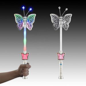 Baguette Magique Lumineuse LED Multicolore Portable en ABS, Modèle Papillon Féerique, Inspirée des Bâtons Lumineux Néon, Unisexe - Product Image 1