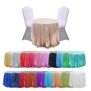 Cubierta de Mesa Redonda de Tela con Lentejuelas Personalizada para Fiestas, Bodas y Banquetes, de Poliéster, para Eventos - Product Image 4