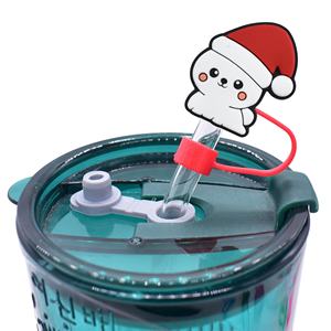 Cache-pailles universels en gros de 10 mm avec image d'animal mignon, bouchons anti-poussière en plastique très demandés, accessoires pour tasses, cadeau promotionnel - Product Image 5