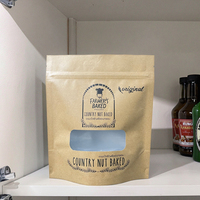 Sac kraft marron biodégradable imprimé personnalisé pochette debout avec fermeture éclair sac kraft étanche à fermeture éclair pour la nourriture