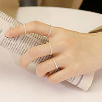 Bagues minimalistes fines et simples pour femmes, argent sterling 925, bague tendance pour filles, bijoux de créateur, vente en gros