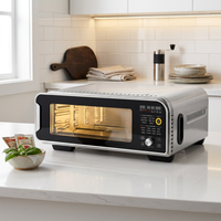 18L Digitaler Elektrischer Pizzaofen 400°C Edelstahl Tisch-Toasterofen Konvektionsgrill Bräter für Heimküche