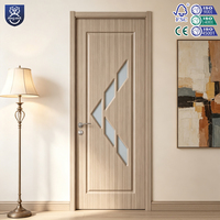 Porte en bois composite imperméable de luxe pour hôtel, porte en panneau mélaminé MDF