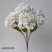 Buket Hydrangea Sutra 49cm Hortensia Sintetis Hijau Abu-abu Abadi Tahan Lama untuk Dekorasi Bunga di Hari Ibu Natal