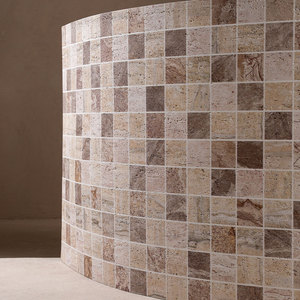 RCL Mosaico ignífugo Mármol Aspecto Piedra Travertino Losa Ligero 3D Panel de pared Piedra Revestimiento flexible Piedra para exterior - Product Image 4