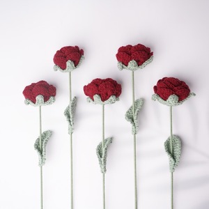 Großhandel gestrickte Blumen häkeln <span class=keywords><strong>Roselle</strong></span> Rosen für moderne Haus, Hochzeit & Festival Dekor Fabrik direkte Groß bestellungen - Product Image 5