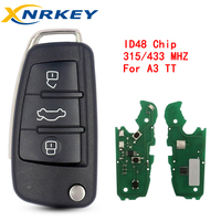 Llave Remota Plegable XNRKEY de 3 Botones con Chip ID48 315/433/868Mhz para Audi A3 TT