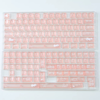 Keycaps PC roses mats translucides, motif chat mignon, profil Cherry, espace divisé Alice, impression UV, pour clavier mécanique gamer