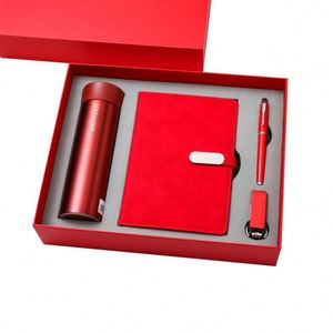 Stylish A5 Desk Essentials Kit 100 <b>Sheets</b> Hardcover Notebook Pen Keychain Tumbler for Work Study Paper Leather Fabric Cover - Product Image 3