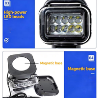Projecteur LED tout-terrain 12-24V, rotatif à 360°, 50W, pour voiture, camion, travail, recherche, camping en plein air, lampe auxiliaire pour VTT