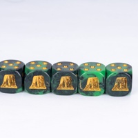 FACCUB Vente en gros de dés à six faces personnalisés avec points colorés, en résine plastique, coins carrés droits, 10 mm, 16 mm, personnalisés noir et blanc, jeux de société