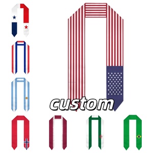 Écharpe de Remise de Diplôme Personnalisée de Haute Qualité avec Drapeaux Nationaux de 48 Pays et Équipes de Football – Écharpe de Remise de Diplôme pour Étudiants Internationaux – Vente Flash - Product Image 2