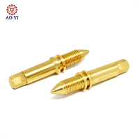 Customized CNC Turning Brass Screws with Hexagon Sharp Thread and Oval Head Fasteners Rivets-Special Metric Screw Design
