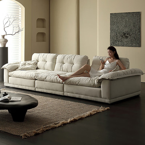 Sofá de tela estilo nube con respaldo móvil, asiento extra profundo, sofá tipo <span class=keywords><strong>nido</strong></span> humano de fila recta - Product Image 3