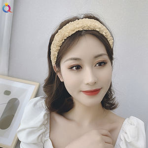 إكسسوارات شعر نسائية جديدة من QIYUE، عصابة رأس عريضة أنيقة من الفرو الصناعي والصوف للفتيات - Product Image 2