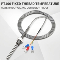 Sonde thermocouple PT100 en platine, résistance thermique, capteur de température étanche à filetage fixe, type K, type E