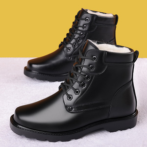 Martin <b>Boots</b> Men Winter Warm Wool Lined Leather Casual Soft Sole Slip Resistant Ankle <b>Boots</b> - Product Image 4