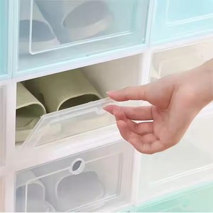 Organizadores de Zapatos Plegables de Plástico Transparente y Grueso, Desmontables, Caja de Almacenamiento a Prueba de Polvo, Cajas de Zapatos Combinables y Apilables - Product Image 5