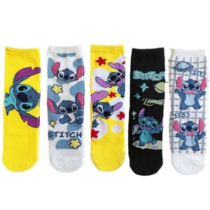 <b>Stitch</b> Crew <b>Socks</b> Women Mid Calf Anime Cartoon Breathable Sweat Absorbing Polyester Youth 18-40 Years Old - Product Image 4
