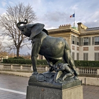 Sculpture d'animal en cuivre de grande taille pour l'extérieur, la maison et le jardin, sculpture artisanale en bronze, statue d'éléphant en laiton coulé à la main, en vente