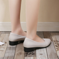 Chaussure plate en cuir PU pour femmes et filles, professionnelle, décontractées, à bout carré et talons épais, de grande taille, de bureau, référence tx305
