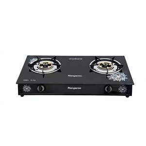 Kangaroo Dual Burner Gas Cooktop Glass Surface 12 Desktop Kitchen <b>Stove</b> Piezoelectric Ignition Hotel Household Use - Product Image 1