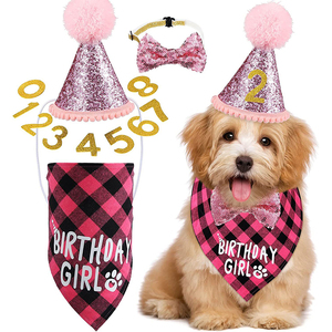 Set de Accesorios para Fiesta de Mascotas 2025, Sombrero, Corbata, <span class=keywords><strong>Collar</strong></span>, Decoraciones y Suministros para Cumpleaños de Perros - Product Image 6