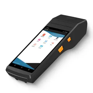 Layar sentuh 5.5 inci, PDA Terminal pengambilan Data nirkabel Android genggam dengan Printer termal dan sidik jari