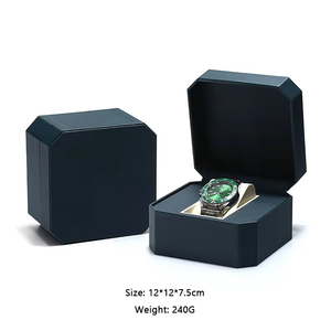 Étui <span class=keywords><strong>à</strong></span> <span class=keywords><strong>montre</strong></span> rectangulaire <span class=keywords><strong>haut</strong></span> <span class=keywords><strong>de</strong></span> <span class=keywords><strong>gamme</strong></span> en similicuir PU, en stock, vente en gros, avec matériaux recyclés, logo personnalisé, doublure en similicuir - Product Image 1