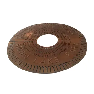 Квадратная/круглая оцинкованная стальная решетка для дерева, декоративная металлическая решетка для дерева