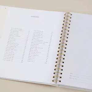 Buch individuell bedruckt heißer Verkauf Stoff Hardcover versteckte Spirale Familie Baby Erinnerungsbuch Organisator Journal