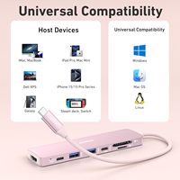 BENFEI Hub USB C 7-en-1 avec HDMI(4K @ 60Hz), 2 USB-A, 1 données USB-C, charge 100W, lecteur de carte SD/TF, câble en silicone sans enchevêtrement