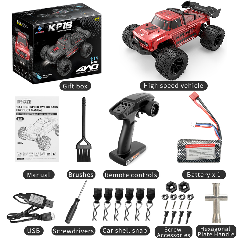 HOSHI KF18 1/14 Scale 4WD RC Cars - 55KM/h Electric Remote Control