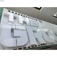 Grandes lettres murales 3D en acier inoxydable avec éclairage LED, personnalisables sur le devant et le dos, couleurs personnalisables pour la décoration des entreprises et des hôpitaux