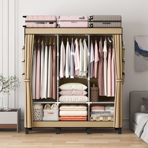 Armoire de Rangement Pliante Économique en Tissu Toile pour Vêtements, Meuble de Chambre à Coucher - Product Image 2