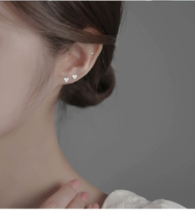 LT-1163 925 Sterling Silver <strong>Fine</strong> <strong>Stud</strong> <strong>Earrings</strong> for Women Summer Care Ear Piercings Bone <strong>Studs</strong> Sleep Safe 2025 New Trendy Design - Product Image 4