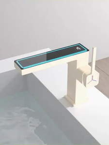 YIMILLA, nuevo diseño, grifo de lavabo moderno, mezclador negro, grifo de agua de lavabo Digital inteligente, grifo LED de baño - Product Image 4