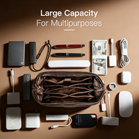 OEM/ODM Aksesoris Laptop Teknologi Tinggi Organizer Penyimpanan Kulit Asli Vintage Tas Organizer Perhiasan Lemari Pria Kapasitas Besar