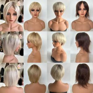Perruque Courte en Soie Tendance, 100% Cheveux Humains Bruts, Effet Cuir Chevelu Naturel Réaliste, Coupe et Coiffage Libres pour Créer des Coiffures Personnalisées - Product Image 5