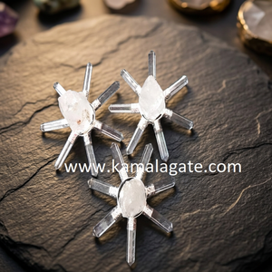 En gros, Poids de papier en cristal de quartz clair sculpté en forme de pyramide à 7 pointes, Générateur d'énergie, Guérison Reiki, Thanksgiving - Product Image 2