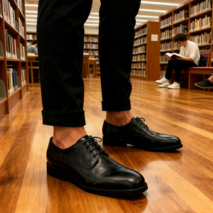 Scarpe da Uomo alla Moda Autunnali Leggere Super-Traspiranti Scarpe Business Comode con Punta Affusolata e Lacci Stile Oxford - Product Image 2