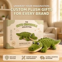 Jouets en peluche crocodile personnalisés, logo et taille personnalisables, emballage cadeau, OEM ODM, faible MOQ, fabricant de peluches anti-stress en polyester