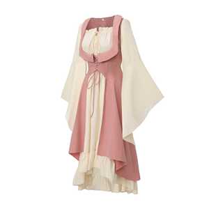 Robe médiévale Renaissance pour femme, col cœur, coupe asymétrique, costume de pirate, ensemble deux pièces, vintage, performance, <span class=keywords><strong>cosplay</strong></span> - Product Image 5